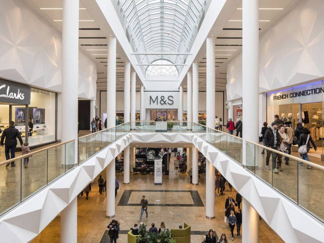 Exterior of Meadowhall Shopping Centre in Sheffield