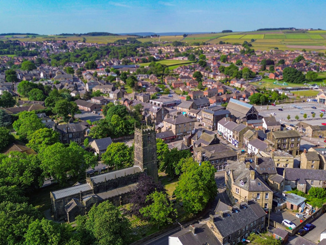 View over Penistone and the surrounding countryside