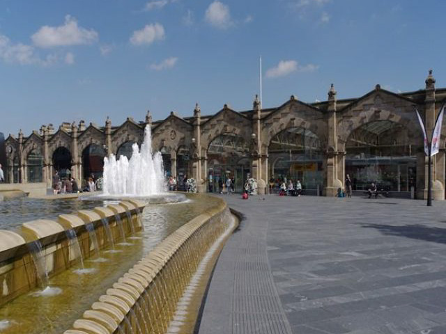 Sheffield city centre with modern and historic buildings